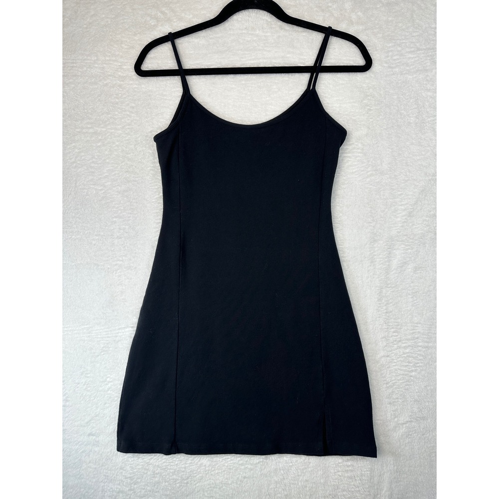 Brandy Melville Mini Dress Womens One Size Black Spaghetti Strap Scoop Neck